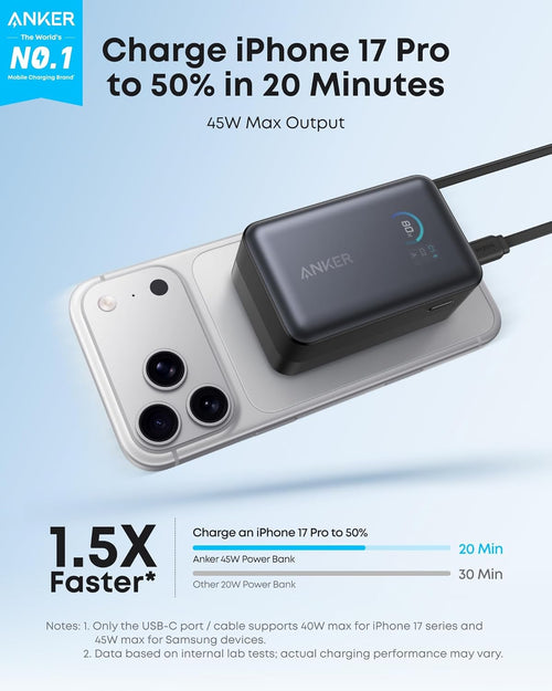 Future AI Nano Power Bank (10K, 45W, Built-In Retractable USB-C Cable)