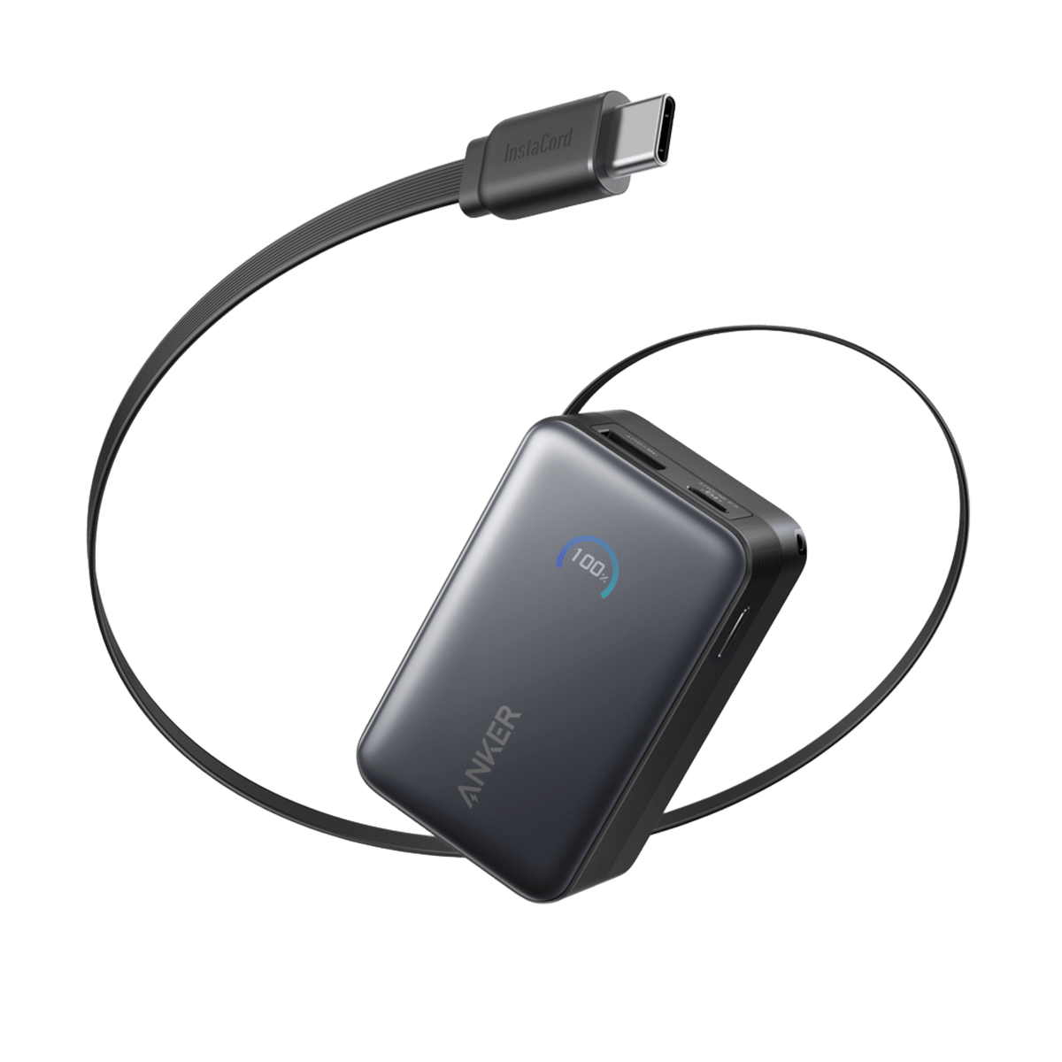 Future AI Nano Power Bank (10K, 45W, Built-In Retractable USB-C Cable)