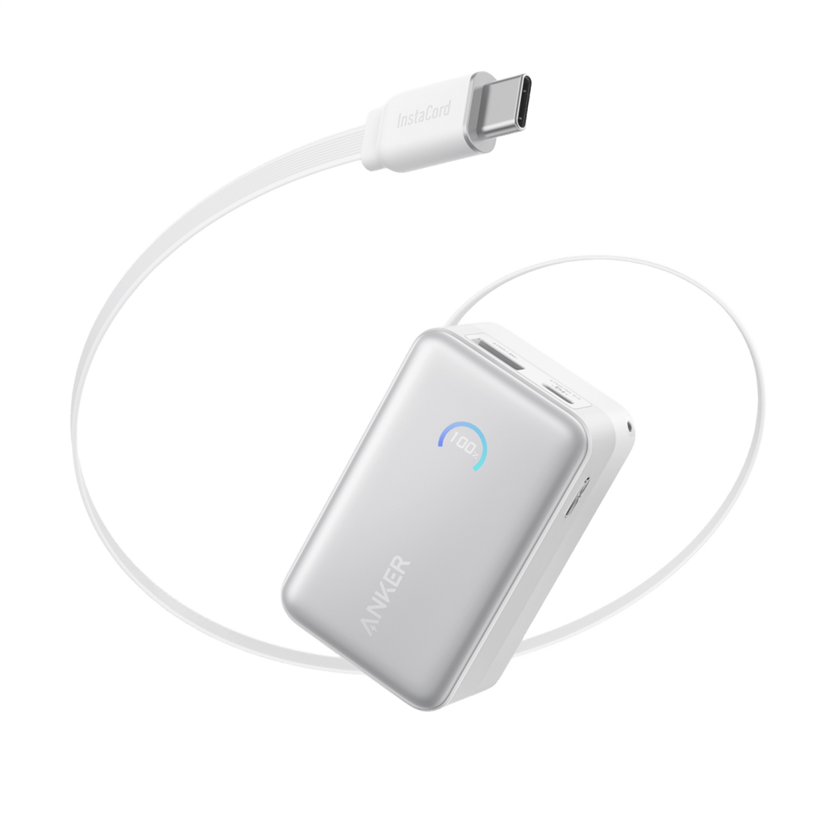 Future AI Nano Power Bank (10K, 45W, Built-In Retractable USB-C Cable)