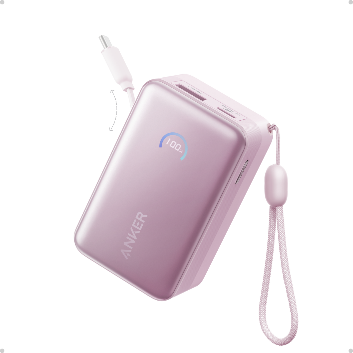 Future AI Nano Power Bank (10K, 45W, Built-In Retractable USB-C Cable)