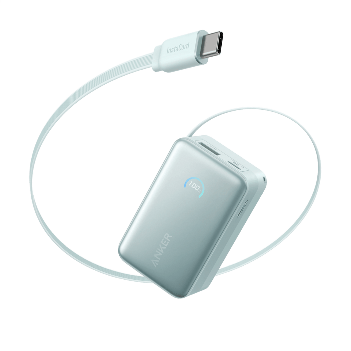 Future AI Nano Power Bank (10K, 45W, Built-In Retractable USB-C Cable)