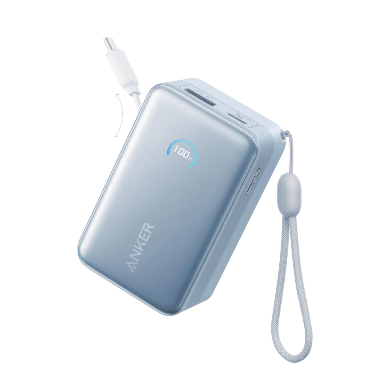 Future AI Nano Power Bank (10K, 45W, Built-In Retractable USB-C Cable)